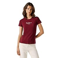 Pepe Jeans New Virginia SS N T-Shirt, Rosso (Lotus Red)
