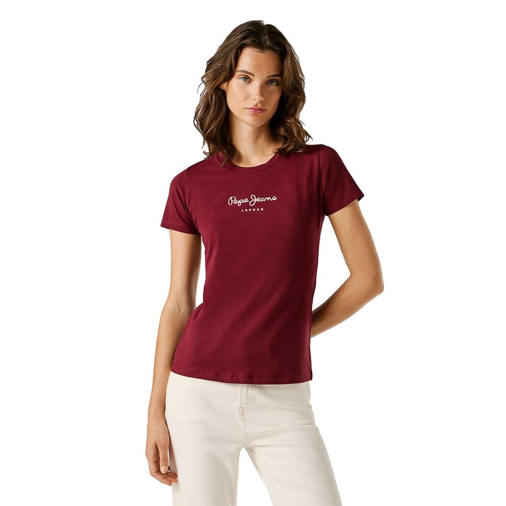 Pepe Jeans Women's New Virginia SS N T-Shirt, Red (Lotus RED), XS