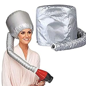 Portable Soft Bonnet Hood Hair Blow Dryer Attachment – Adjustable Hooded Dryer, Portable Hair Salon Heat Cap for Drying,Styling,Curling and Deep Conditioning,Relax, Speeds Up Drying Time at Home