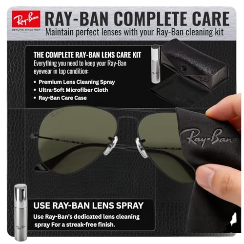 Image of Ray-Ban RB3025 CLASSIC AVIATOR POLARIZED Sunglasses for Men & Women with Official Eyewear Kit