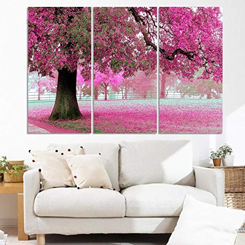 Impression sur toile tableau décoration murale salon triptyque bel arbre paysage HD