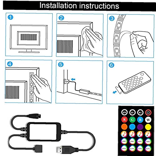 Draadloze Led Tv Achterlicht 60 Led's Waterdichte Romote Control Rgb Strip Light 2m, Binnenverlichting - Image 7