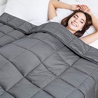 BedStory Weighted Blanket for Adults, Insomnia Stress Relief Weighted Blanket 100% Cotton Heavy Blanket With Glass Beads for Therapy Anxiety Autism Sensory 60 x 80 15 lbs (152 x 203 cm, 6.8 Kg) Gray