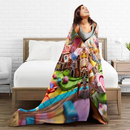 Couverture voyage flanelle Candy Land : plaid lit et camping - 6