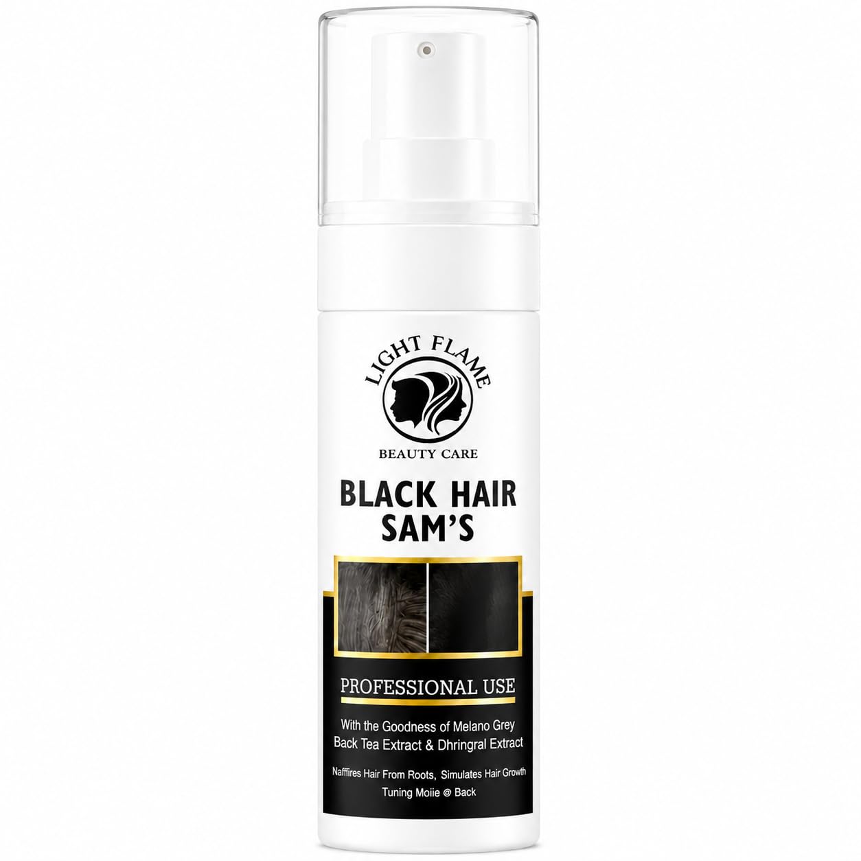 Light Flame Black Hair Sam's Serum for Men & Women | Helps Turn White Hair to Black Naturally | Promotes Hair Growth & Strengthens Roots | Easy to Use at Home | 75ml-image-0