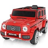 Licensed Mercedes Benz G63 Kids Electric Car, g Wagon 12V Ride on Car w/High Window, Remote Control, 3 Speeds, Music Player, Horn & LED Lights for Toddlers