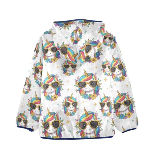 CHIFIGNO Cute Unicorn Rainbow Boys Winter Jacket, Toddler Zip up Hoodie Warm for Fall Winter Spring 3T2