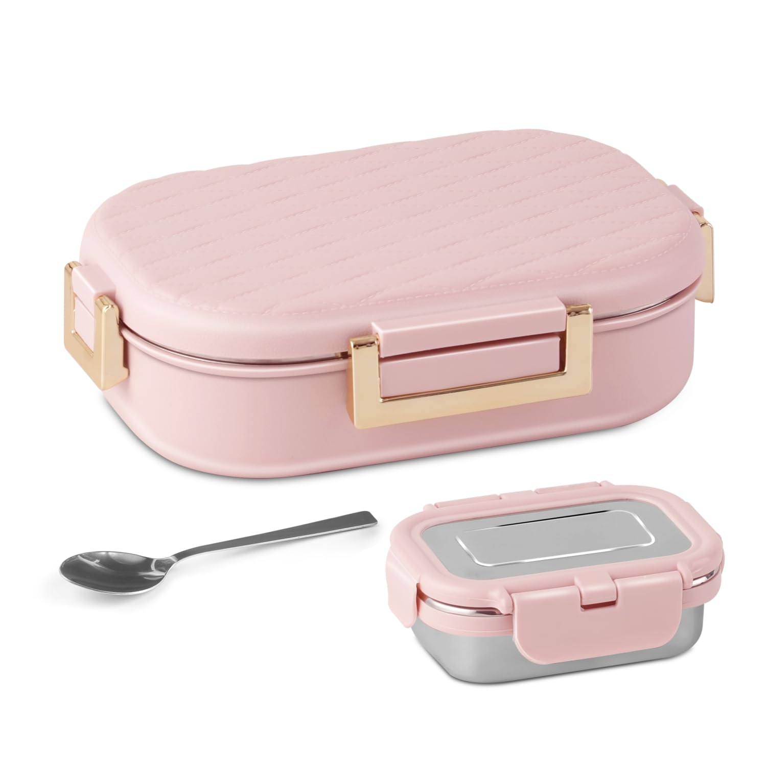 JAYPEE Lux PU Insulated Stainless Steel Lunch Box for School Kids|Airtight Leakproof Lunch Box for Kids Boys & Girls |Unique Design 100% Food Grade |Lunch Box for Office use,580 ml, Pink-image-28
