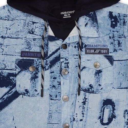 Image of CAVIO Boys Printed Casual Jacket With Hooded T-Shirt