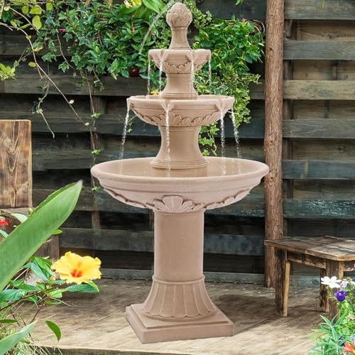 GIODIR Italian Outdoor Fountains and Waterfalls, 48.4" H Bubbler Floor