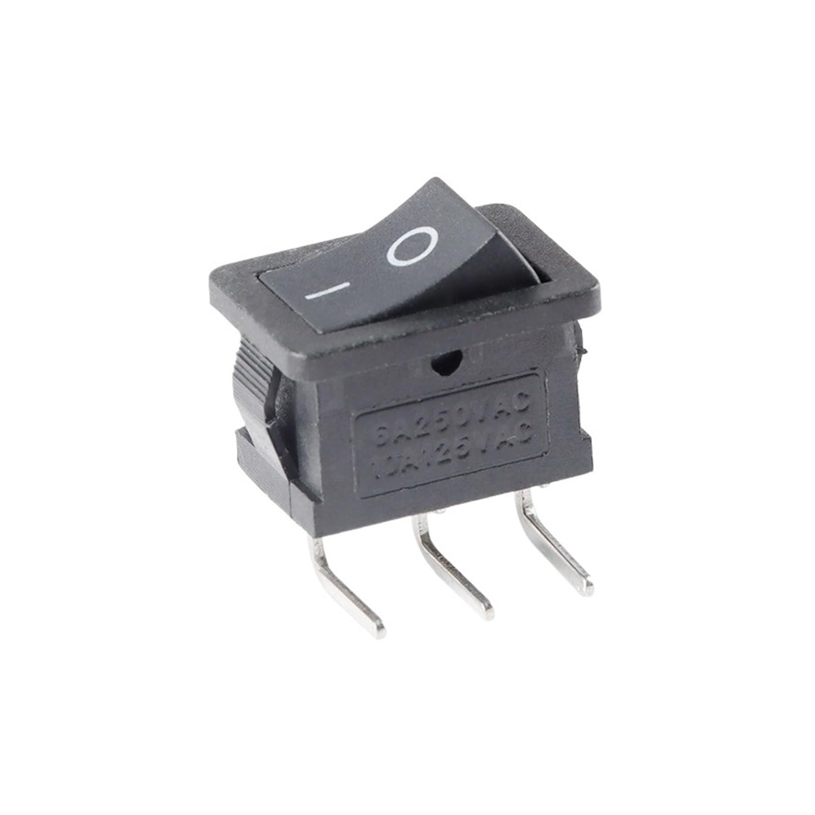 5 sztuk KCD1 przełącznik kołyskowy LED 2/3/4/6 pinów, 2 biegi, 3 biegi, wł. WYŁ. WYŁ. 10A 6A prosta igła wygięta KCD1-101 (Black Curve 4P 2Gear)