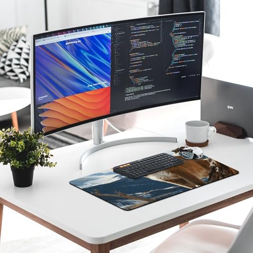 Sous-main tapis de bureau Panther Mountain Lion 75x40cm caoutchouc imperméable - 6