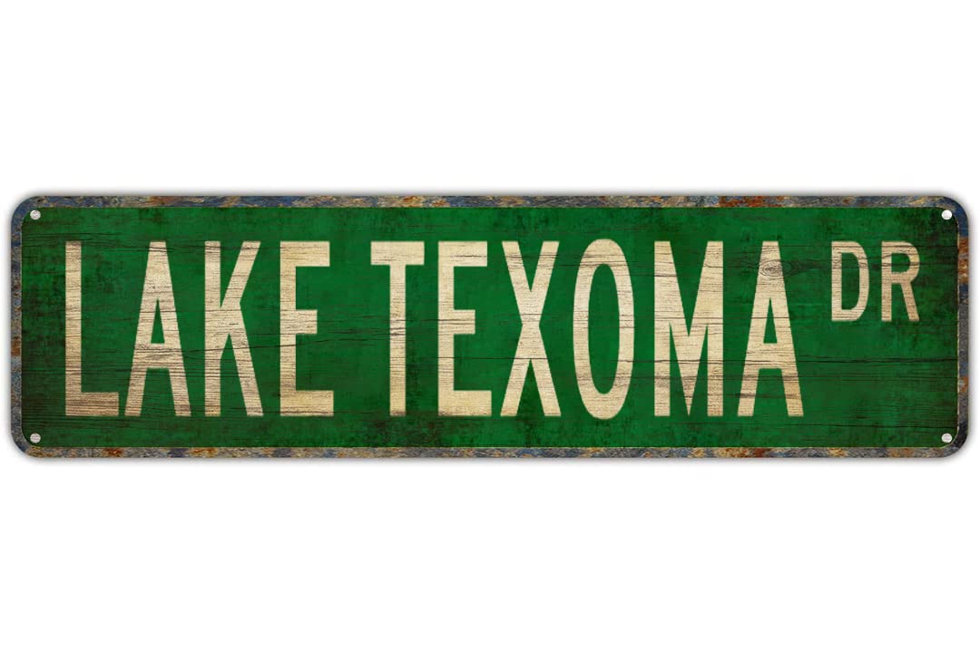 LAKE TEXOMA DR Vintage Tin Signs Art Plaque Aluminum for Bedroom Kitchen Garden Wall Bar Club Coffee Hanging Home Decor 4x16 Inch