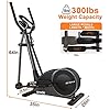 SNODE Elliptical Exercise Machine, Elliptical Training Machine with Free APP and Programmed Monitor, 32 Level Electromagnetic Resistance Eliptical Trainer with Heart Rate Alert&recovery, Body Fat , LCD Display