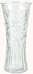 Vaso de Vidro Texturizado 28,5 x 12,5cm com Estampa em Alto-Relevo Decorativo para Flores, Plantas e Arranjos – Transparente, Decorativo e Resistente