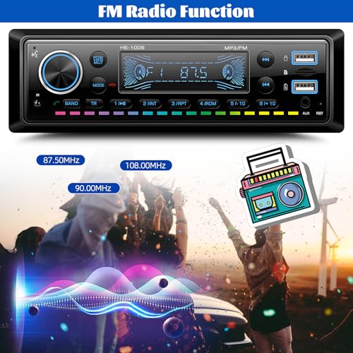 Radio multimedia Bluetooth para auto Single Din miniatura 4