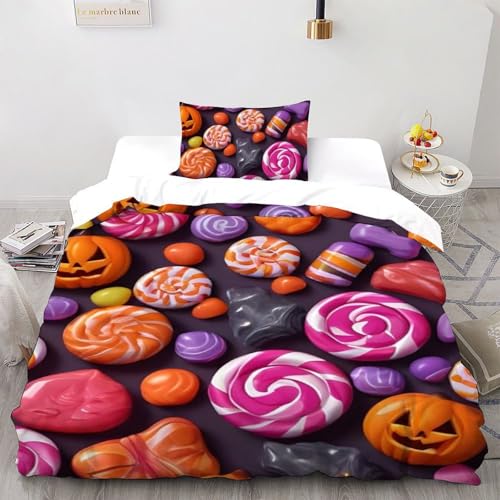 Housse de couette single 135x200 cm avec taie d'oreiller imprimé 3D