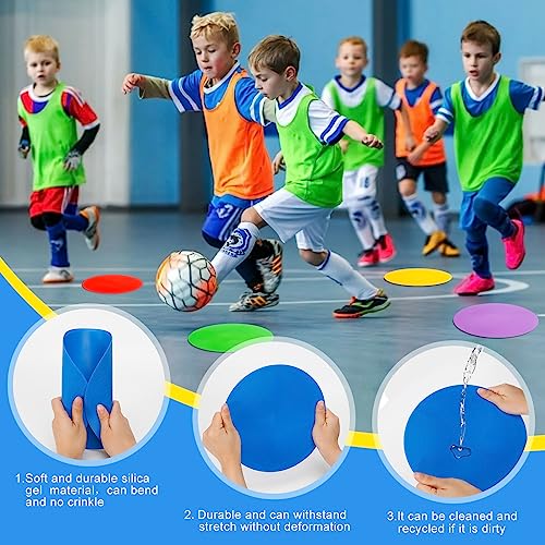 9 inch spot markers flat field cones non slip rubber agility markers flat field cones for soccer basketball sports speed agility training 6 pcs