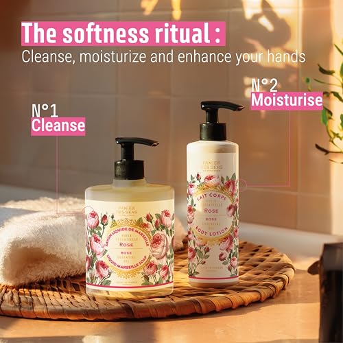Image of Panier des Sens Rose Hand Soap and Lotion Set, 16.9 + 8.5 fl oz