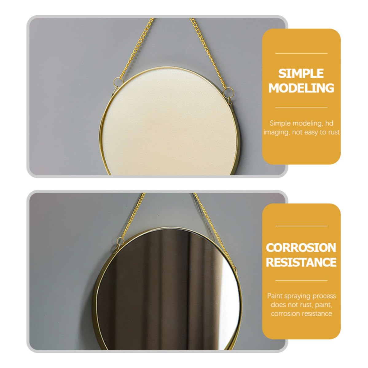 Round Wall Hanging Makeup Mirror Decorative Bathroom Vanity Mirror for Home Decor