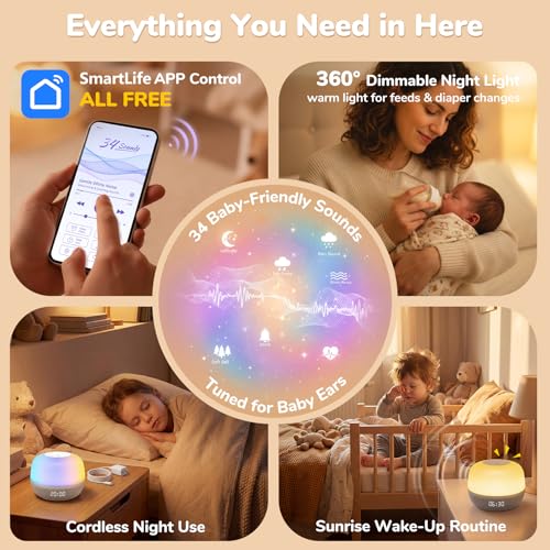 Berceuse pour bébés et machine à bruit blanc Mewaii pour des nuits calmes
