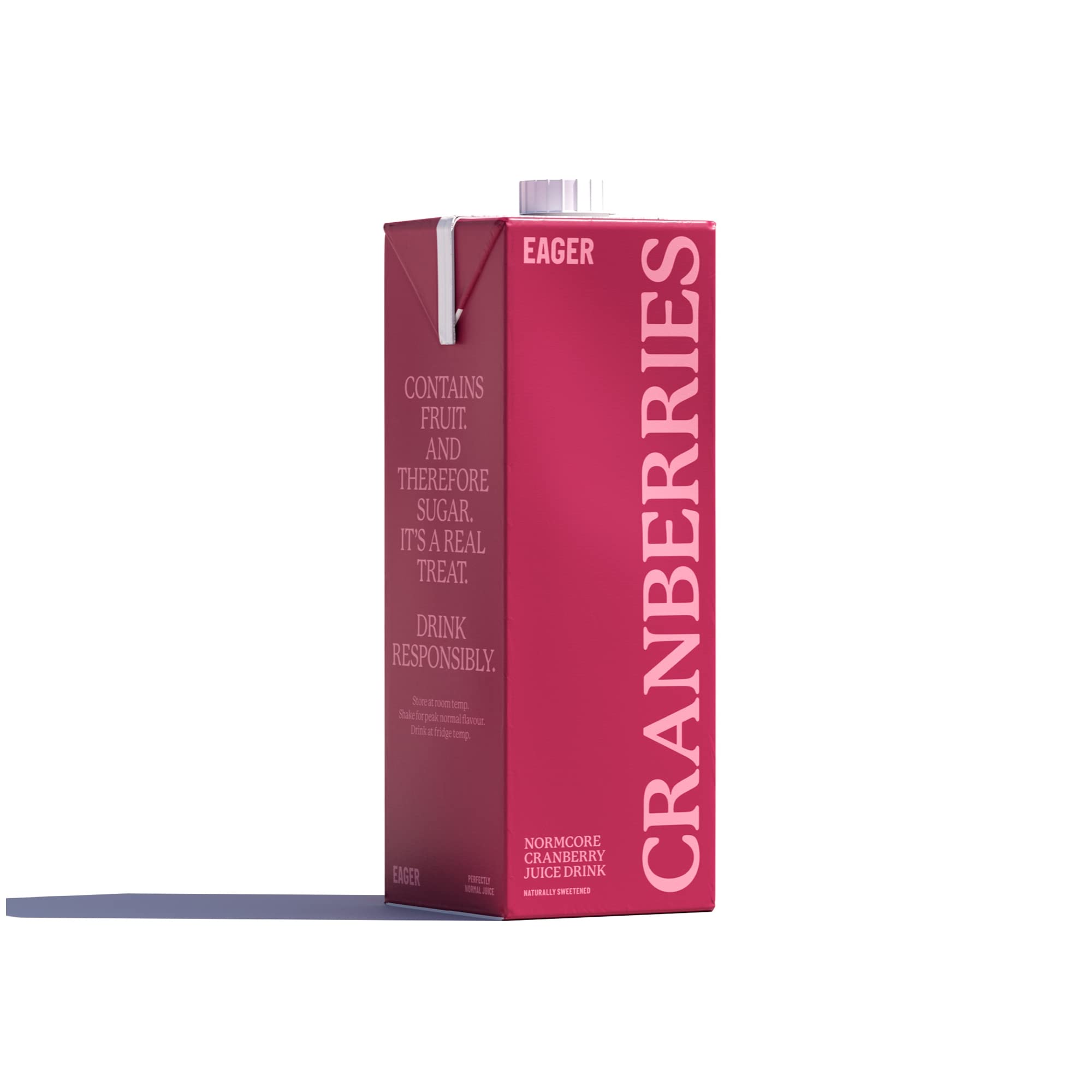 Eager Cranberry Juice Naturally Sweetened, Refreshing Fruit Drink, 1 Litre