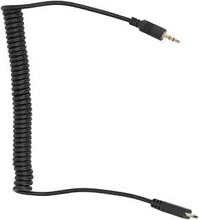 Eulbevoli Fio de conexão do obturador, processo de chapeamento de ouro, design de fio de mola, linha de obturador de câmera de plástico para medidor de intervalo de obturador remoto, temporizador de flash de disparo