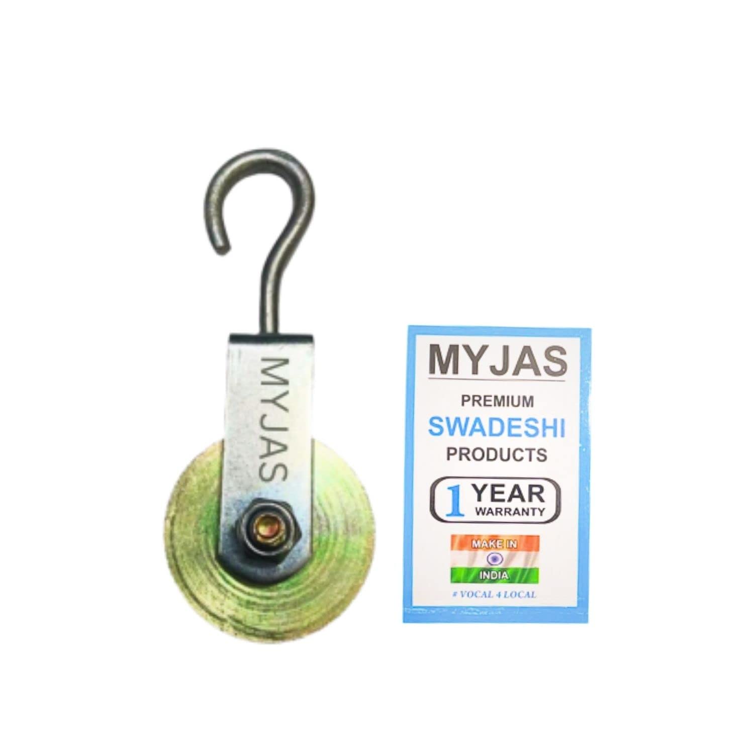 MYJAS - Climbing Pulley | trekking pulley | jhanda pulley |Metal Roller Pulley with Hook for Lifting Rope, Gym, Exercise, Pull up bar, Climbing, Hanging (B0BZL7CSY5) Amazon Price History, Amazon Price Tracker