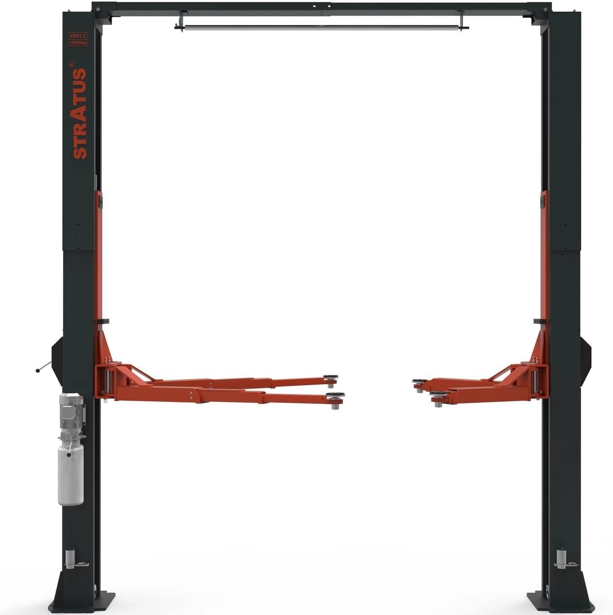Stratus Overhead Clear Floor Direct Drive Through 12,000 LBS Lifting Capacity Single Point Manual Safety Lock Release 2 Post Car Lift SAE-C12X