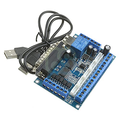 MACH3 CNC Breakout Board Interface with USB Cable Optocoupler Isolation Parallel Port Control 5 Axis Stepper Motor Driver Module