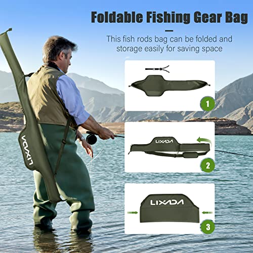 Lixada Fishing Rod Bag Portable Folding Fishing Pole Tackle Protective Cover Case 55 Inch Storage Bag #TOP5