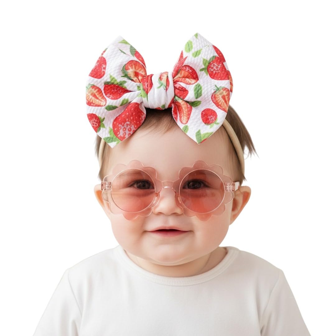 POLKA TOTS Strawberry Print Bow Headband & Sunglass Set - Mix Pastle-image-49