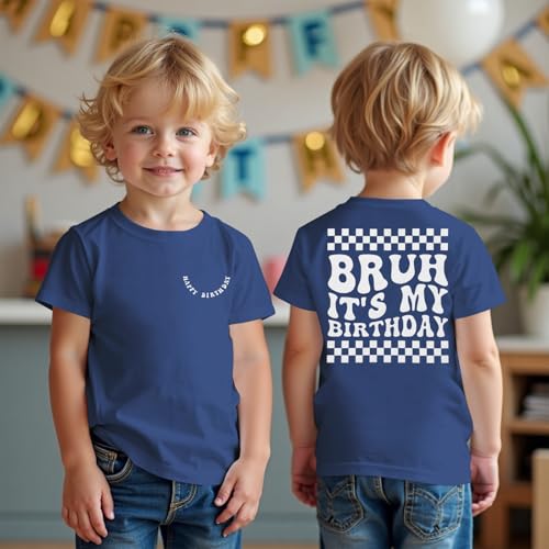 Toddler Baby Boy Birthday Shirt Bruh It's My Birthday Tshirt 2nd 3rd 4th 5th 6th Boys Happy Bday Party Outfits Tops2