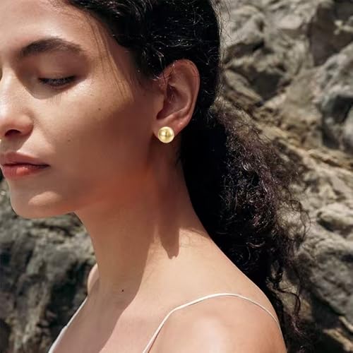 Tonluyax Gold Ball Clip On Earrings For Women 12Mm Beads Clip Earrings Non Piercing Stud Earrings thumb #4