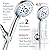 AquaCare High Pressure 8-mode Handheld Shower Head - Anti-clog Nozzles, Built-in Power Wash to Clean Tub, Tile & Pets, Extra Long 6 ft. Stainless Steel Hose, Wall & Overhead Brackets