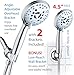 AquaCare High Pressure 8-mode Handheld Shower Head - Anti-clog Nozzles, Built-in Power Wash to Clean Tub, Tile & Pets, Extra Long 6 ft. Stainless Steel Hose, Wall & Overhead Brackets
