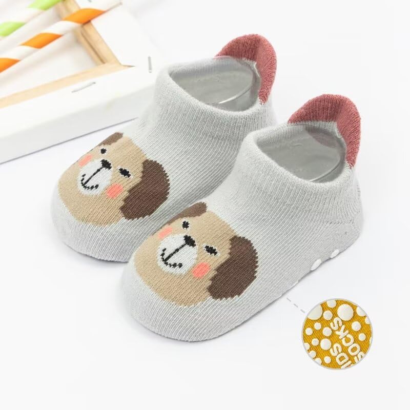6 Pairs Toddler Boy Girl Cartoon Animal Non Slip Indoor Socks2