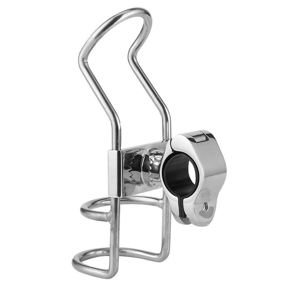Yctze 2 pezzi porta canne da pesca in acciaio inox porta canna da pesca/supporto per canna da pesca morsetto montato su guida portacanna per barca da pesca kayak marino 26 mm 32 mm (26 mm/1.0 pollici)