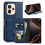 UOGNADGD Leather Flip Cover Compatible with Oppo Reno 15 Pro 5G PLV110 Wallet Case with Card Slots, Magnetic Closure, Stand Function, RFID Shockproof Folio (Blue)