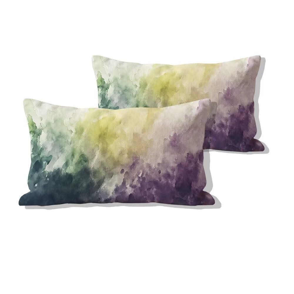 Lin rectangle taie d'oreiller imperméable 50x90cm lot de 2 pour coussin de terrasse