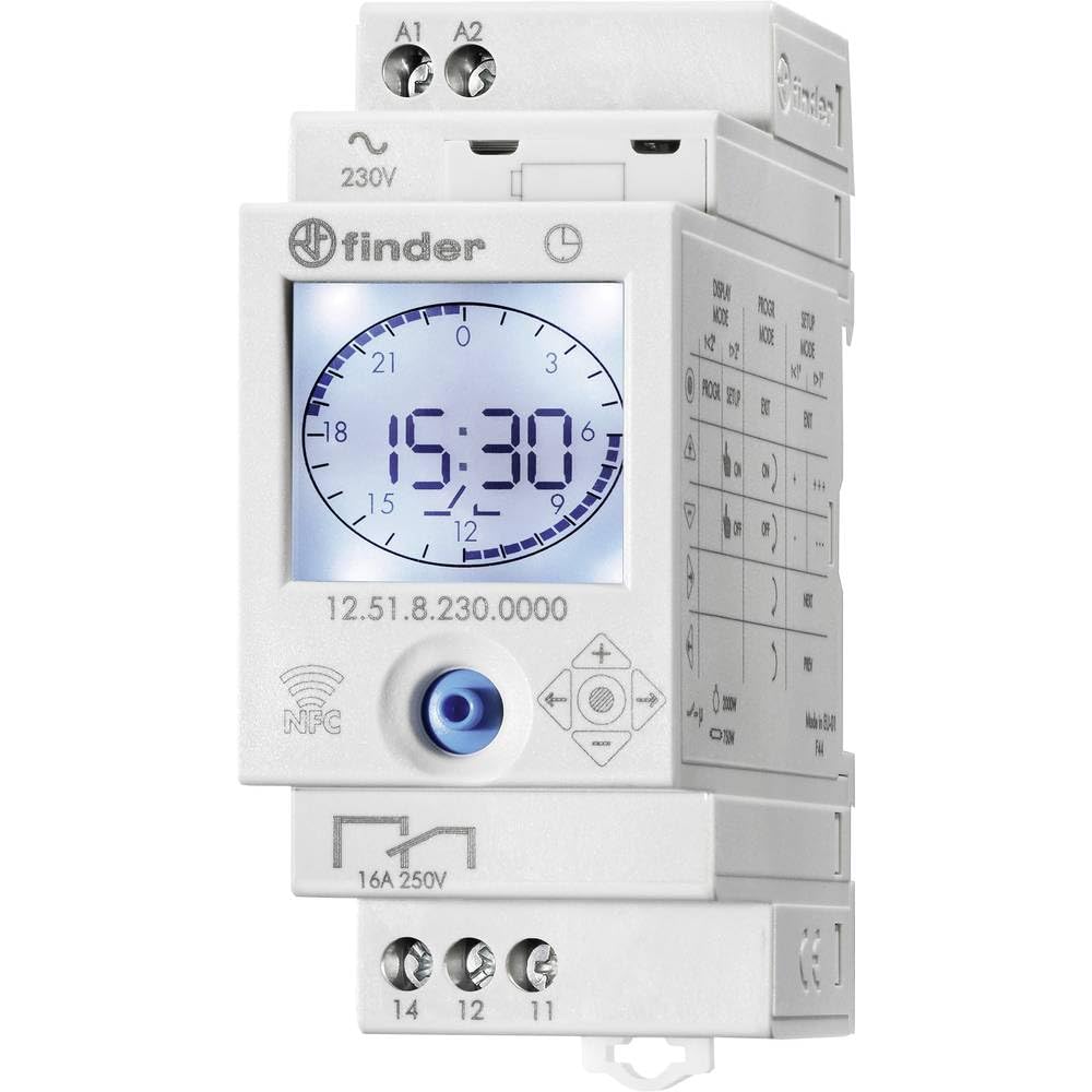 Finder serie 12 - Interruptor horario semanal serie 12 1 contacto 16a 230v