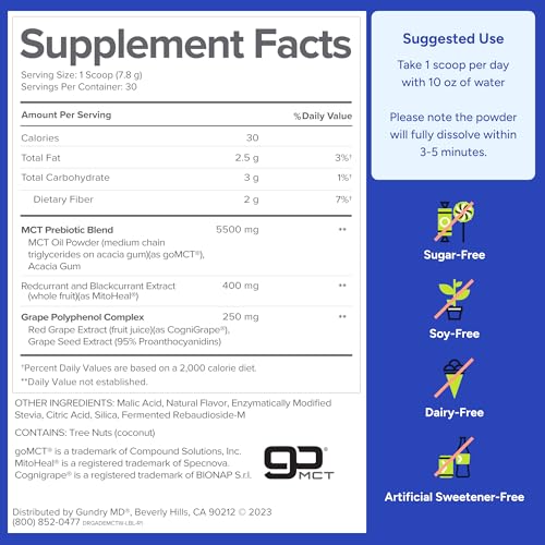 Image of Gundry MD MCT Wellness Powder, Watermelon Lemonade Flavor, 30 Servings