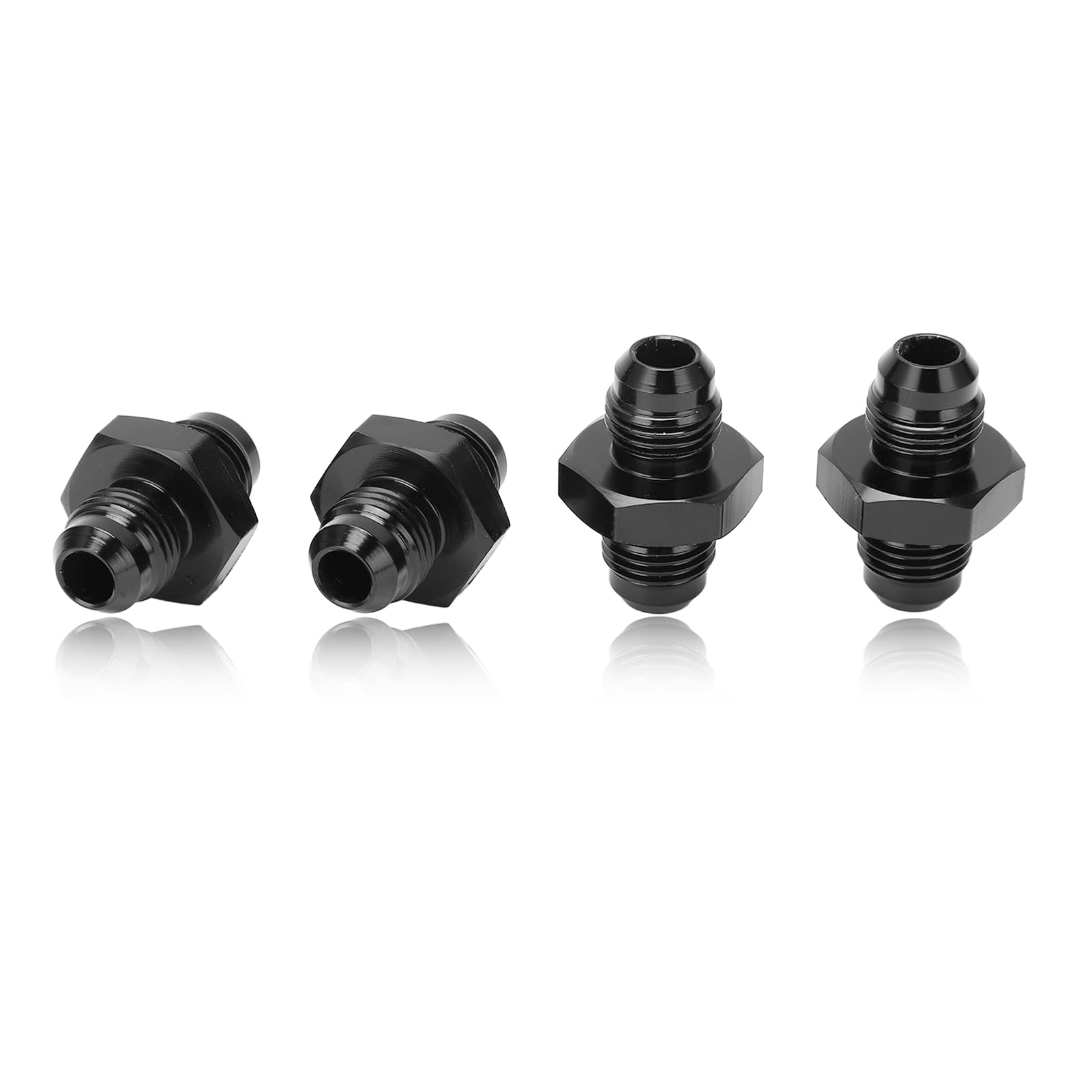 Connecteur droit mâle AN6 noir pour raccordement étanche de conduite de carburant