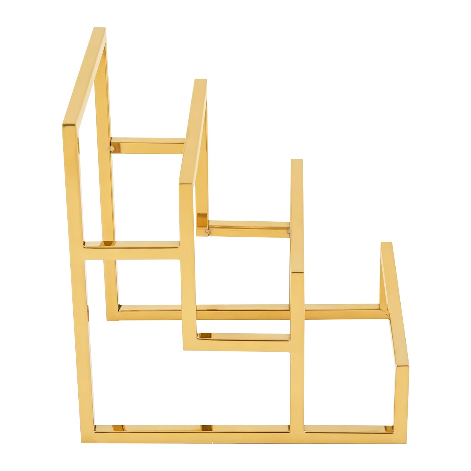 Espositore per portafogli a 3 livelli, oro, in acciaio inox, 15 x 18 x 20