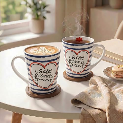 Image of U.P.C. U.P.C.Milk Mug Set of 2 | Ceramic & Bone China Coffee Milk Cups | Designer Printed Tea Coffee Mug Set | Large Capacity Milk Mugs | Microwave Safe Cup Set | Kitchen Drinkware Gift Set