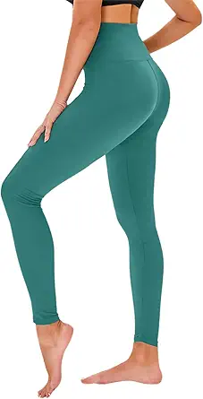 High Waisted Leggings for Women - No See Through Tummy Control Cycling Workout Yoga Pants with Pockets Reg & Plus