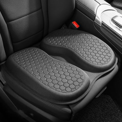 Vinnatsu車 ゲルクッション ジェルクッション 座布団裏面は滑り止め加工され チェアパッド 低反発 改善 ハニカム構造 無重力 高通気性 ジェルクッション 持ち運び 蒸れない 体圧分散 四季通用在宅勤務 自動車 椅子用 自宅 オフィス (48*44*5cm) (くろいろ)