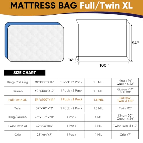 Bolsas de mudanza para almacenamiento y protector de colchón impermeable XL 2