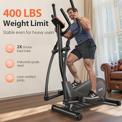 Niceday Elliptical Machine, Elliptical Exercise Machine for Home with Hyper-Quiet Magnetic Driving System, Elliptical Trainer with 15.5IN & 20IN Stride, 16 Resistance Levels, 500LBS Loading Capacity