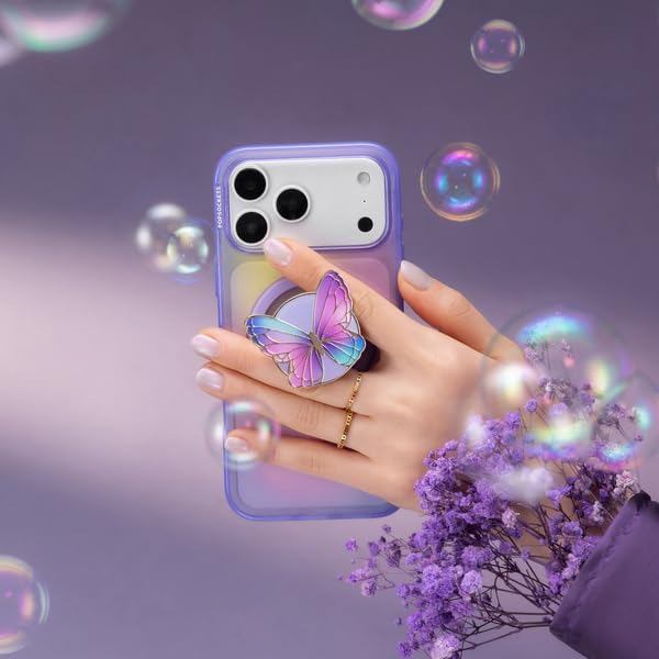 Image of PopSockets Phone Grip for MagSafe, Magnetic Holder, Phone Stand, Butterfly - Butterfly Prisim